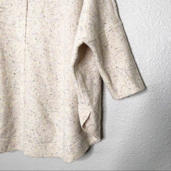 LOFT Flecked Mock Neck Poncho Sweater Size LP - Picture 5 of 8